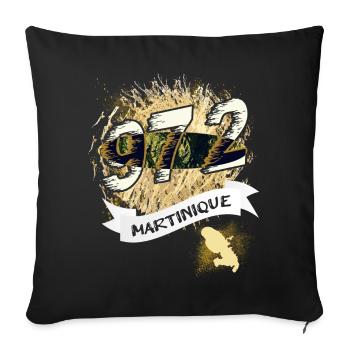 belle idée de Cadeau originale de la Martinique - Housse de coussin décorative 45 x 45 cm - noir - Devant