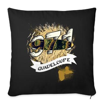 Belle idee cadeau souvenir carte de la guadeloupe - Housse de coussin décorative 45 x 45 cm - noir - Devant