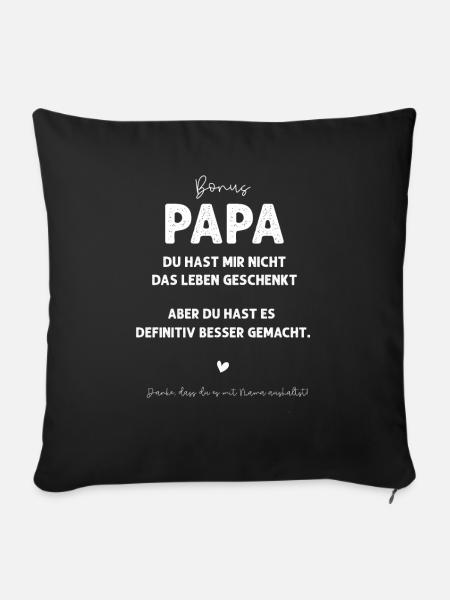 Bonus Papa - Sofakissenbezug 45 x 45 cm - Schwarz