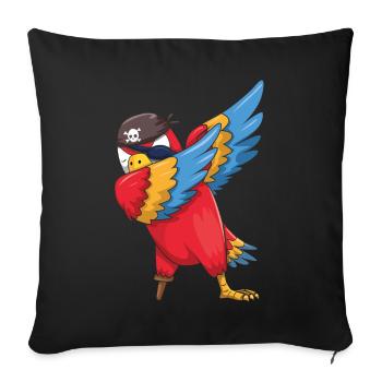 Dab Parrot Jolly Pirate Décor Lazy Halloween - Housse de coussin décorative 45 x 45 cm - noir - Devant