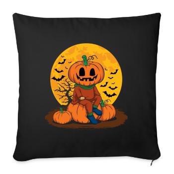 Cool Pumpkin Person Creepy Halloween Pumpkin - Sofa pillowcase 17,3'' x 17,3'' (45 x 45 cm) - black - Front