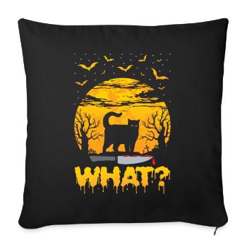 Drôle quel chat effrayant effrayant Halloween - Housse de coussin décorative 45 x 45 cm - noir - Devant
