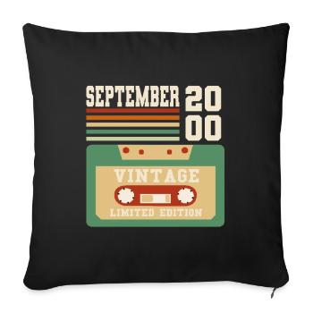 23ème Anniversaire Septembre Millésime 2000 Millésime - Housse de coussin décorative 45 x 45 cm - noir - Devant