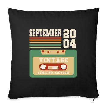 19. Geburtstag September Jahrgang 2004 Vintage - Sofakissenbezug 45 x 45 cm - Schwarz - Vorne