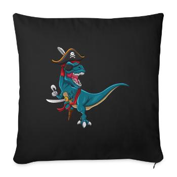 Cool Dinosaur Jolly Pirate Decor Lazy Halloween - Sofa pillowcase 17,3'' x 17,3'' (45 x 45 cm) - black - Front