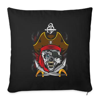 Wolf Jolly Pirate Decor Lazy Halloween - Sofa pillowcase 17,3'' x 17,3'' (45 x 45 cm) - black - Front