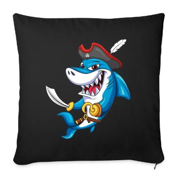 Cool Shark Pirate Decor Lazy Halloween - Sofa pillowcase 17,3'' x 17,3'' (45 x 45 cm) - black - Front