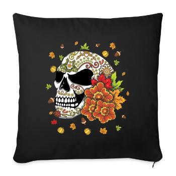 Fall Vibes Autumn Pumpkin Muertos Day Of Dead - Sofa pillowcase 17,3'' x 17,3'' (45 x 45 cm) - black - Front