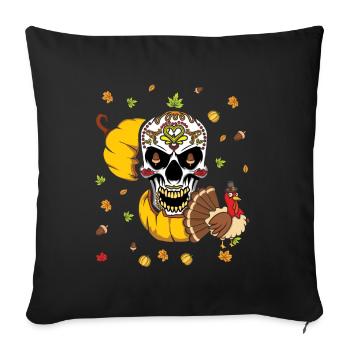 Turkey Vibes Autumn Fall Muertos Day Of Dead - Sofa pillowcase 17,3'' x 17,3'' (45 x 45 cm) - black - Front