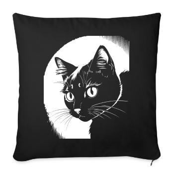 Drôle de chat Silhouette Cheeky Fun Cats - Housse de coussin décorative 45 x 45 cm - noir - Devant