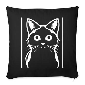 Drôle de chat Silhouette Cheeky Fun Cats - Housse de coussin décorative 45 x 45 cm - noir - Devant