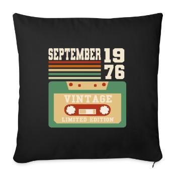 47ème Anniversaire Septembre Millésime 1976 - Housse de coussin décorative 45 x 45 cm - noir - Devant