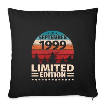 24th Birthday September Vintage 1999 Vintage - Sofa pillowcase 17,3'' x 17,3'' (45 x 45 cm) - black - Front