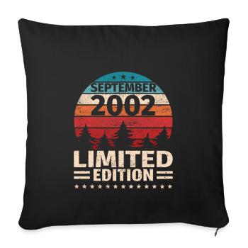 21. Geburtstag September Jahrgang 2002 Vintage - Sofakissenbezug 45 x 45 cm - Schwarz - Vorne