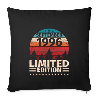 27th Birthday September Vintage 1996 Vintage - Sofa pillowcase 17,3'' x 17,3'' (45 x 45 cm) - black - Front