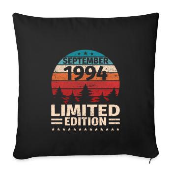29th Birthday September Vintage 1994 Vintage - Sofa pillowcase 17,3'' x 17,3'' (45 x 45 cm) - black - Front