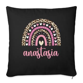 Anastasia Regenbogen Name Geburtstag Anastasia - Sofakissenbezug 45 x 45 cm - Schwarz - Vorne