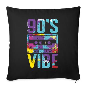 Love 90s Carnaval 90 Retro Party Année 1990 Tie Dye - Housse de coussin décorative 45 x 45 cm - noir - Devant