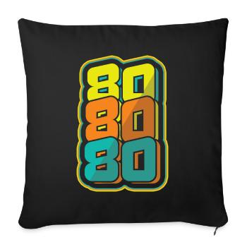 Super Carnaval des années 80 Retro Party des années 80 1980 - Housse de coussin décorative 45 x 45 cm - noir - Devant