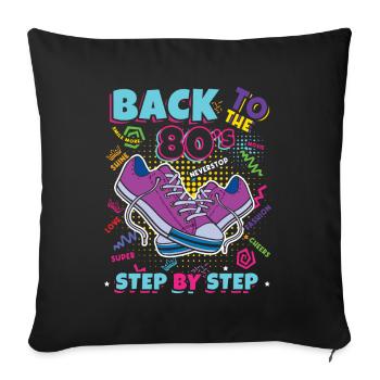 Retour Aux Années 80 Carnaval Années 80 Rétro Soirée 1980 - Housse de coussin décorative 45 x 45 cm - noir - Devant