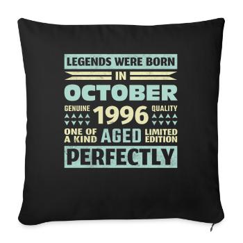 27th Birthday October Vintage 1996 Vintage - Sofa pillowcase 17,3'' x 17,3'' (45 x 45 cm) - black - Front