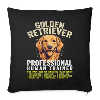 Golden Retriever Professional Human Trainer - Sofa pillowcase 17,3'' x 17,3'' (45 x 45 cm) - black - Front