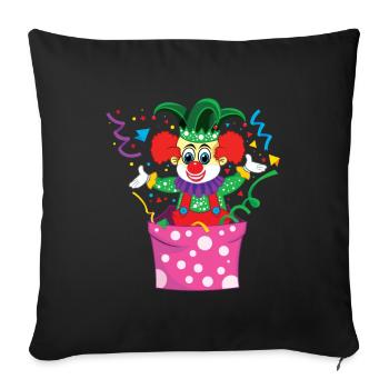 Carnival Clown Jester Circus Cute - Sofa pillowcase 17,3'' x 17,3'' (45 x 45 cm) - black - Front