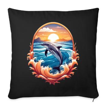 Dolphin - Sofa pillowcase 17,3'' x 17,3'' (45 x 45 cm) - black - Front