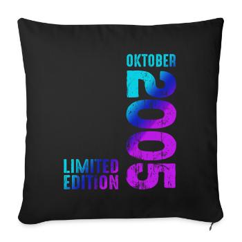 October 2005 Year 2005 Retro 2005 Vintage 2005 - Sofa pillowcase 17,3'' x 17,3'' (45 x 45 cm) - black - Front