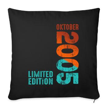Since Oktober 2005 Year 2005 Retro Vintage 2005 - Sofa pillowcase 17,3'' x 17,3'' (45 x 45 cm) - black - Front