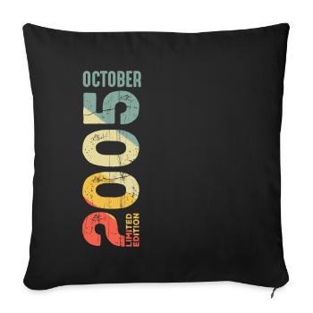 Retro October 2005 Year 2005 Retro Vintage 2005 - Sofa pillowcase 17,3'' x 17,3'' (45 x 45 cm) - black - Front
