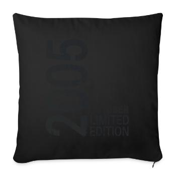 On October 2005 Year 2005 Retro Vintage 2005 - Sofa pillowcase 17,3'' x 17,3'' (45 x 45 cm) - black - Front