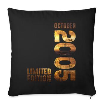 Since 2005 Year 2005 Retro Vintage 2005 October - Sofa pillowcase 17,3'' x 17,3'' (45 x 45 cm) - black - Front