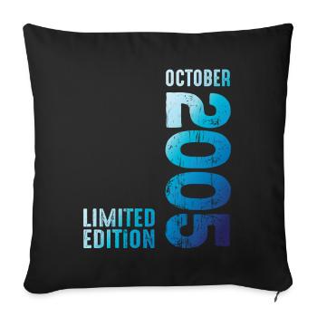 Year 2005 On October 2005 Retro Vintage 2005 - Sofa pillowcase 17,3'' x 17,3'' (45 x 45 cm) - black - Front