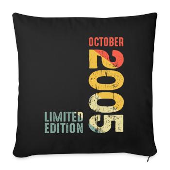 Since October 2005 Year 2005 Retro Vintage 2005 - Sofa pillowcase 17,3'' x 17,3'' (45 x 45 cm) - black - Front