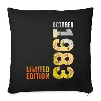 Since 1983 October Year 1983 Retro Vintage 1983 - Sofa pillowcase 17,3'' x 17,3'' (45 x 45 cm) - black - Front