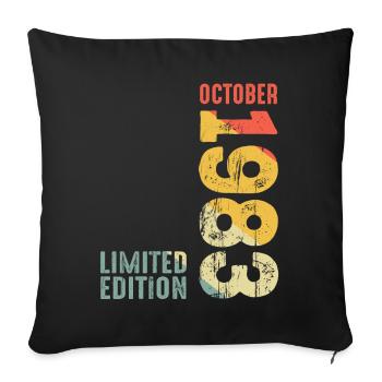 Since October 1983 Year 1983 Retro Vintage 1983 - Sofa pillowcase 17,3'' x 17,3'' (45 x 45 cm) - black - Front