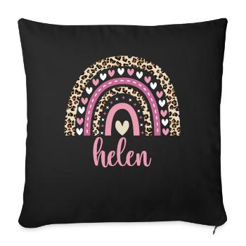 Helen Regenbogen Name Geburtstag Helen - Sofakissenbezug 45 x 45 cm - Schwarz - Vorne