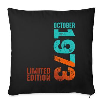 Since October 1973 Year 1973 Retro Edition - Sofa pillowcase 17,3'' x 17,3'' (45 x 45 cm) - black - Front
