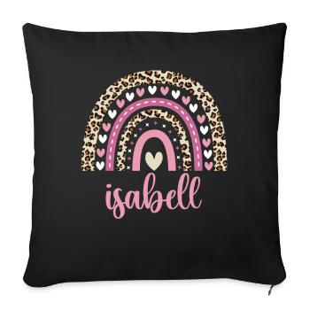Isabell Regenbogen Name Geburtstag Isabell - Sofakissenbezug 45 x 45 cm - Schwarz - Vorne