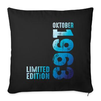 For October 1963 Year 1963 Retro 1963 Vintage 1963 - Sofakissenbezug 45 x 45 cm - Schwarz - Vorne