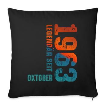 Since Oktober 1963 Year 1963 Retro Vintage 1963 - Sofakissenbezug 45 x 45 cm - Schwarz - Vorne