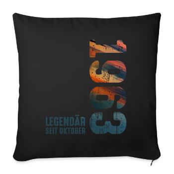 Since October 1963 Year 1963 Retro Vintage 1963 - Sofakissenbezug 45 x 45 cm - Schwarz - Vorne