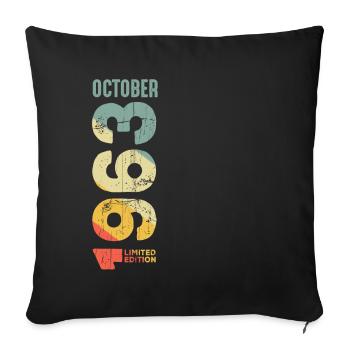 Retro October 1963 Year 1963 Retro Vintage 1963 - Sofakissenbezug 45 x 45 cm - Schwarz - Vorne
