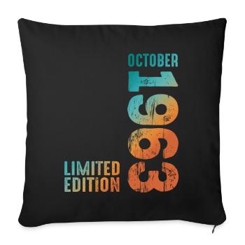 Retro Since October 1963 Retro Vintage 1963 - Sofakissenbezug 45 x 45 cm - Schwarz - Vorne