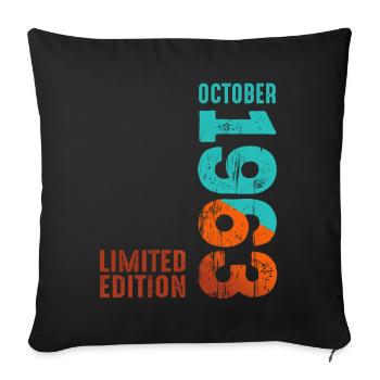 Since October 1963 Year 1963 Retro Edition - Sofakissenbezug 45 x 45 cm - Schwarz - Vorne