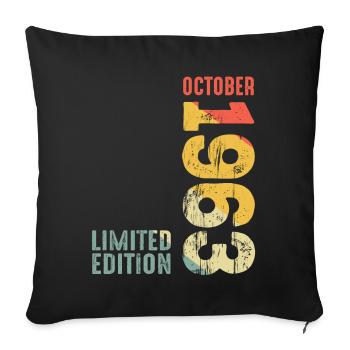 Since October 1963 Year 1963 Retro Vintage 1963 - Sofakissenbezug 45 x 45 cm - Schwarz - Vorne