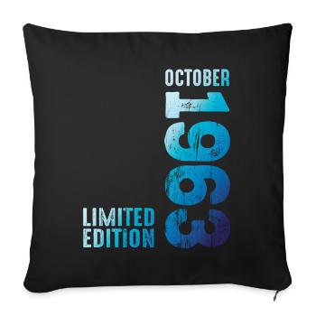 Year 1963 On October 1963 Retro Vintage 1963 - Sofakissenbezug 45 x 45 cm - Schwarz - Vorne