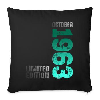 Year 1963 Month October 1963 Retro Vintage 1963 - Sofakissenbezug 45 x 45 cm - Schwarz - Vorne
