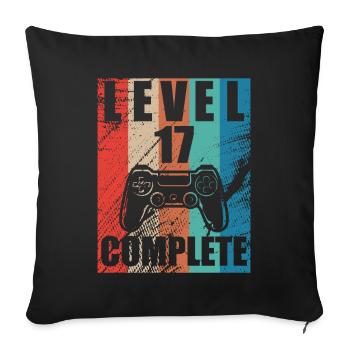 Level 17 complete - Sofa pillowcase 17,3'' x 17,3'' (45 x 45 cm) - black - Front